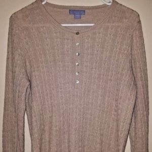 Laura Scott Beige Button Sweater Women''s Size XL